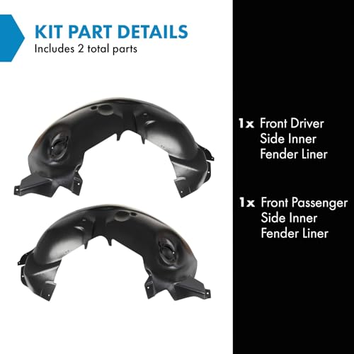 Image of TRQ Front Inner Fender Liner Set Compatible with 2007-2011 Dodge Nitro CH1248140 CH1249140