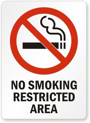 Étiquette No Smoking Restricted Area vinyle S-5448-EU pour sécuriser vos zones interdites