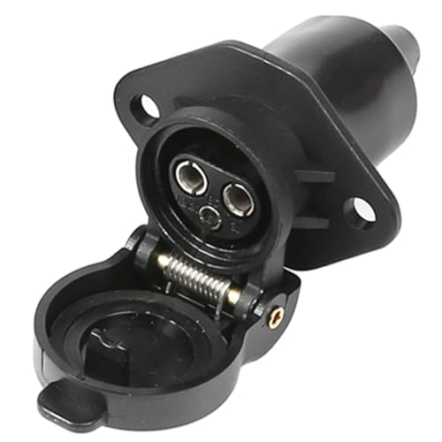 ETUKER 1x Anhänger Steckdose 3polig Flach Dreipoliger Stecker 12v Traktor 3pol Steckdose mit Flachsteckanschluss