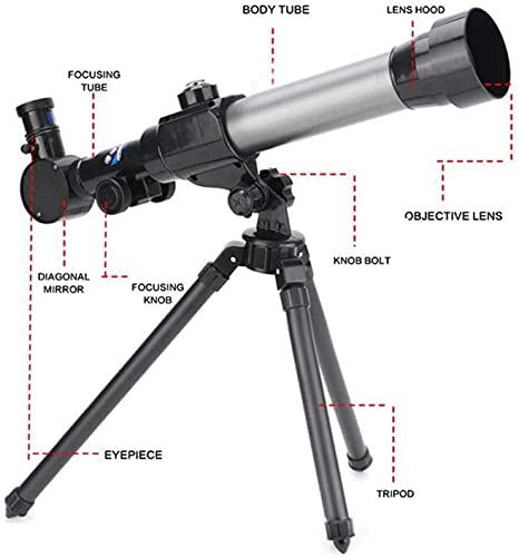 Telescopio refractor astronómico con trípode ajustable para niños miniatura 2