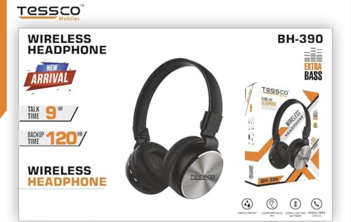 Image of 3idea Tessco (BH-390) Stereo Wireless Bluetooth Headphones Over The Ear, Lightweight Design, 360 Surround Sound HiFi (Gold)
