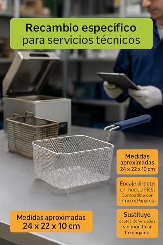 Cesta freidora de 8 litros para cocinas de bar y restaurante plus 5