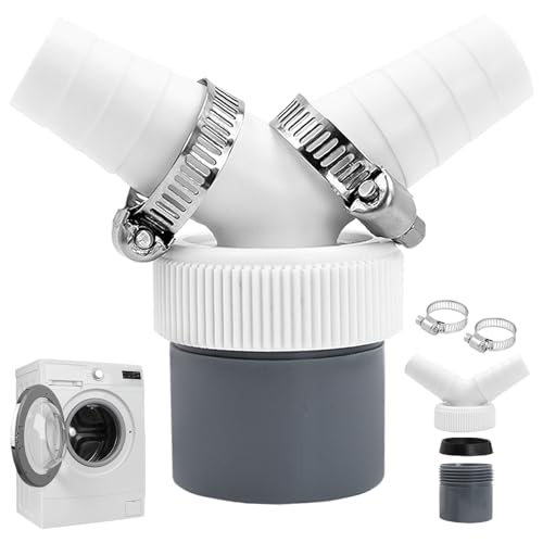 Adaptateur en Y Double Évacuation Machine à Laver, Raccordement Évacuation Lave-Vaisselle et Sèche-Linge, Sortie DN40 Ø40 mm 1½
