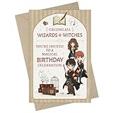 CON*QUEST Harry Potter Wizards & Witches Fill-in-the-Blank Magical Birthday Invitation & Envelope Box Set, Includes 20 Blank Invites & 20 Corresponding Envelopes, 4'' x 6'', Officially Licensed