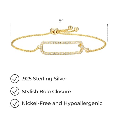 Image of Amazon Essentials Cubic Zirconia Bracelet in 18k Gold Plated Sterling Silver