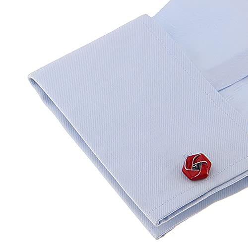 Mancuernillas para hombre pentágono rojo miniatura 3