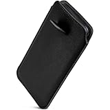 ONEFLOW Liberty Hülle für Sony Xperia XZ1 Compact Handy Einsteckhülle mit Rückzugfunktion, PU Leder Handytasche, Schutzhülle mit Lasche, Sleeve Etui Hülle zum Einstecken, Schwarz