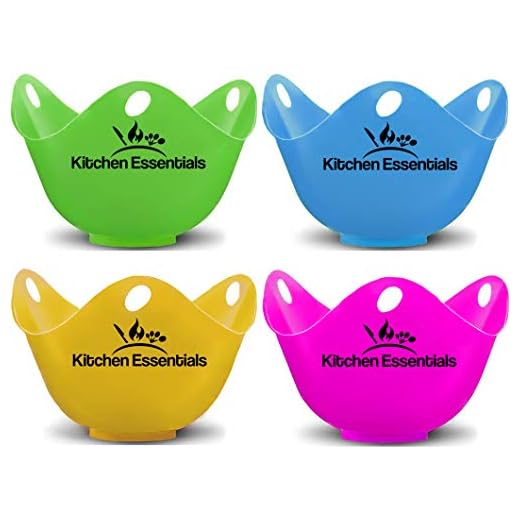 Egg Poacher Cups (4 Pack) With Base Ring for Air Fryer, Pot, Microwave – Premium-Grade Silicone Egg Poachers – BPA-Free Easy-Release Poach Pods, Poached Egg Maker Set: Cooker, Boiler Steamer