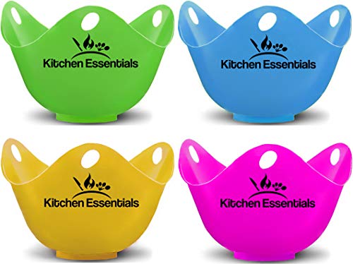 Egg Poacher Cups (4 Pack) With Base Ring for Air...