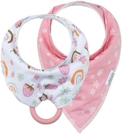 Amazon.com: Dr. Brown's Bandana Bibs with Snap-On Removable Teether ...