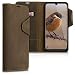 Produktbild kalibri Hülle kompatibel mit Huawei P Smart (2019) - Leder Handyhülle - Handy Wallet Case Cover in Braun