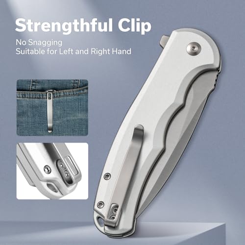 CIVIVI Button Lock Praxis Pocket Knife for EDC, Folding Knife Upgrade with Flipper 3.75" Nitro-V Blade plus Aluminum Handle, Cool Stylish Gift for Men Women C18026E-2