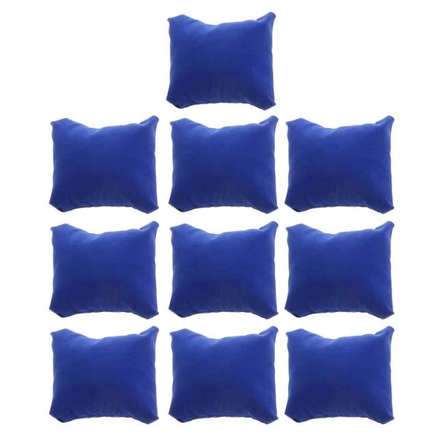 10 almohadas de terciopelo para reloj, pequeñas almohadas de terciopelo multicolor para joyas, pulseras, cojines, organizador de almohada, color azul
