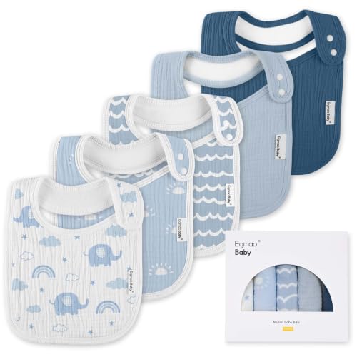 Image of Muslin Baby Bibs for Drooling and Teething,Bibs for Boys Girls