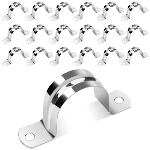 20 Pcs Pipe Clips 32mm,Caianwin Pipe Clamp Stainless Steel 304 Pipe Strap Clamps for Installing Gas,Qater or Hose Pipes