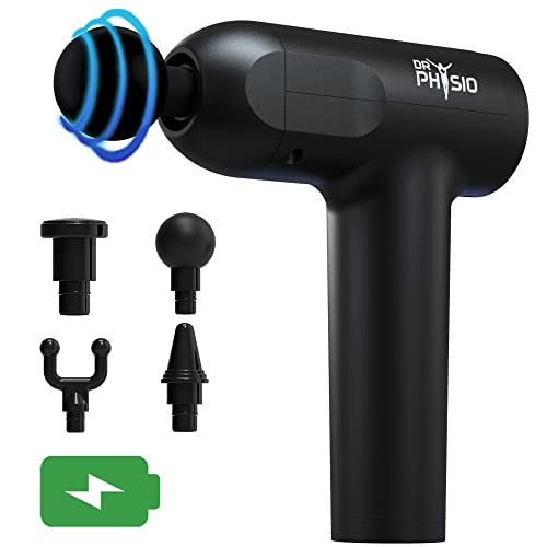 Dr Physio Supervolt Go 1023 Pro Cordless Rechargeable Portable Massager for Deep Tissue Muscle Massage, Body Relaxation and Pain Relief- (Matte Black) …