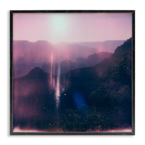 Vintage Lens Flare Mountain, 12 x 12 Inch Framed Giclée Print