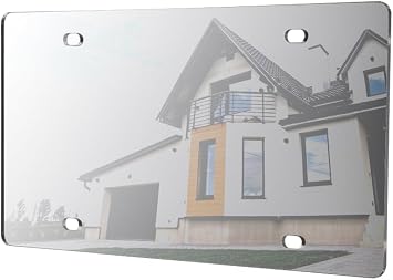 24 Pack Blank License Plate Laser Cut Mirrored Silver Custom Vanity Plates with 4 Holes Reflective Acrylic for DIY Craft Projects and Customizing Cars Trucks and SUVs by Marketing Holders
