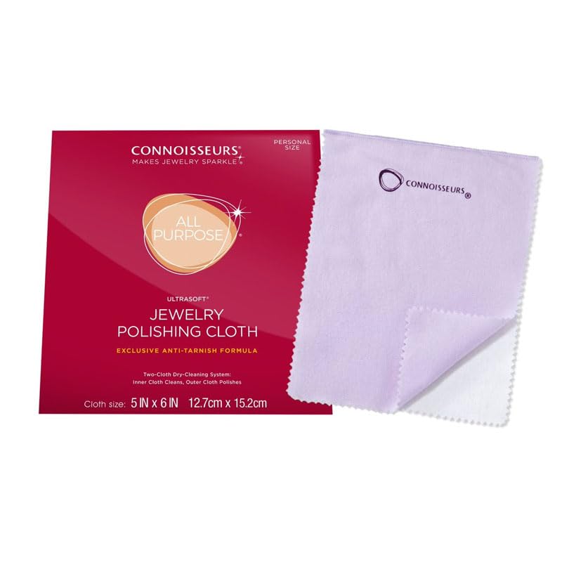 GenericConnoisseurs Two-Cloth Dry Cotton Jewelery Polishing & Cleaning Cloth | Model-1075 | (5 * 6 inches)