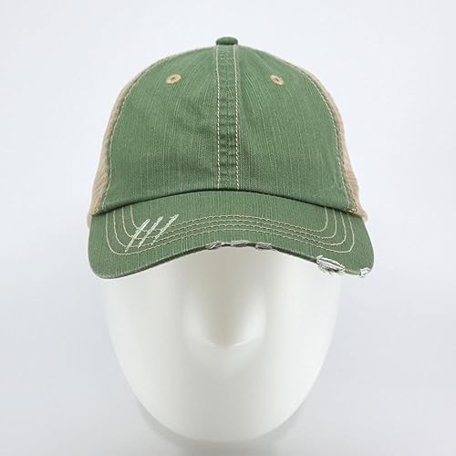 Image of The Vintage Year Distressed Cotton Unstructured Soft Mesh Breathable Adjustable Dirty Wash Dad Hat Trucker Baseball Cap