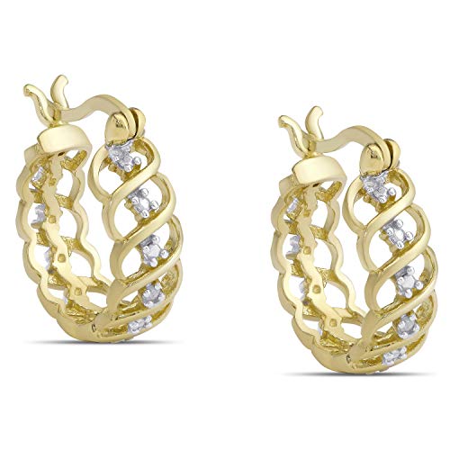 Victoria Townsend 925 Sterling Silver 18K Gold Plated Round Hoop Earrings for Women