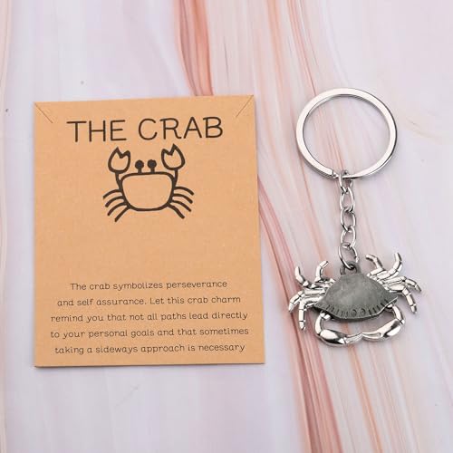 Image of MAOFAED Crab Keychain Crab Motivational Quote The Crab Symbolizes Perseverance And Self Assurance