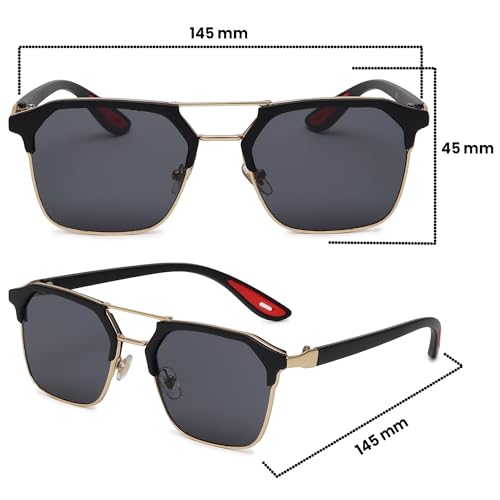 Image of Dervin UV Protected Square Sunglasses For Men & Women