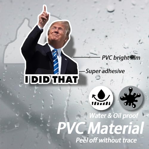 Image of I Did that Trump Stickers, 200 Pcs Trump I Did that Stickers, Funny I Did that Stickers, Mixed 5 Different Patterns, 3 inch Large Size (200 Pcs)
