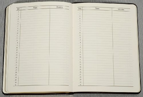 Graphic Image 7 Inch Leather Bound Desk Address Book, Genuine Calfskin Leather, 1,400 Entries, Black #TOP6