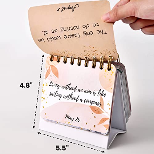 Motivational & Inspirational Perpetual Daily Calendar - Planners Undated Desk Calendar/Inspirational Standing Flip Calendar - Page a Day - (5.5" x 4.8") - Positive Daily