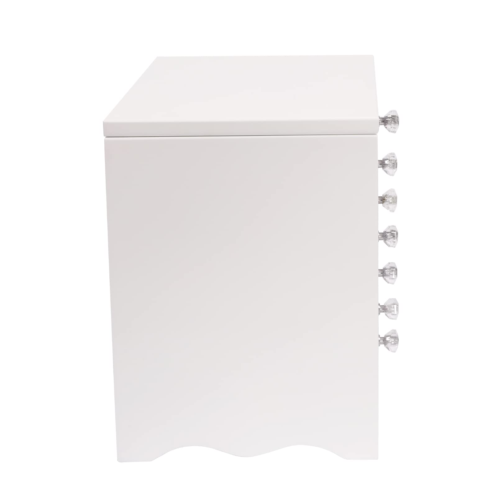 Weiße Schmuckkasten mit Spiegel - 7 Schicht Schmuckorganizer mit 5 Schubladen, 28 x 19 x 26 cm, Große Schmuckbox mit Flanellfutter für Halsketten & Ohrringe (7 Schicht - Weiße)