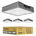 120W LED Canopy Light 4Packs, 60/80/100/120W Selectable, 5000K 18000LM Commercial LED Canopy Lights Outdoor IP65 Waterproof for Garage Shop Gas Station Carport Warehouse, DIM, 100-277VAC, ETL Listed