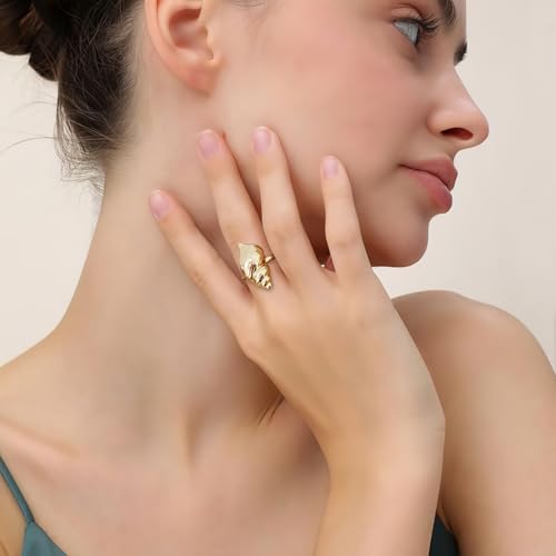 Bagues dorées et réglables en forme d'étoile de mer bijoux d'été empilables femme