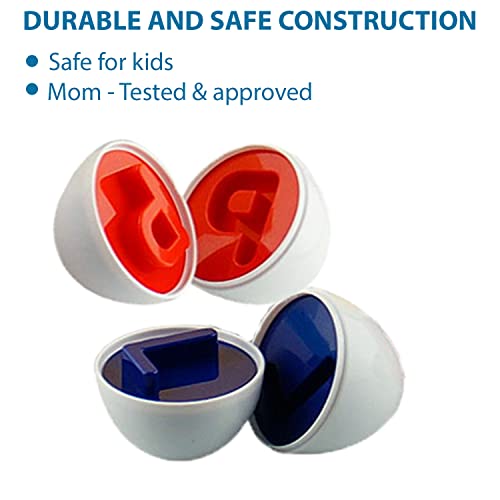 Dimple 26 Abc Alphabet Egg Matching Toy Play Matching Eggs Easter Toy W/Holder - Egg Toys For Toddlers Stem Egg Toys - Colors & Shapes Recognition Toys For Kids - Educational Color Sorting Toy Eggs #TOP4