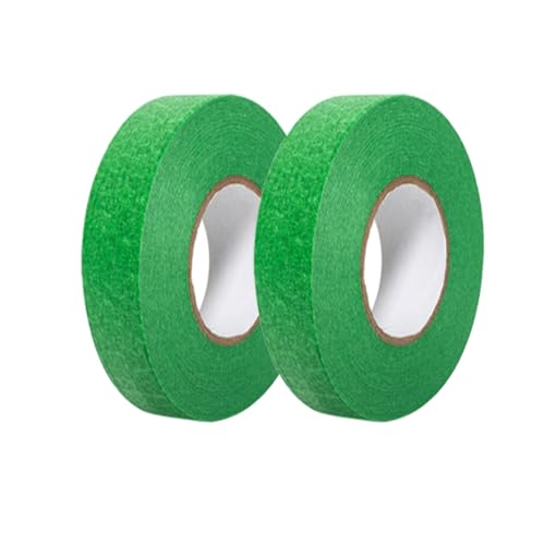 June tech Lot de 2 rubans de masquage de qualité supérieure - 20 mm x 50 m - Vert - Faible adhérence - Pour peintres et artistes