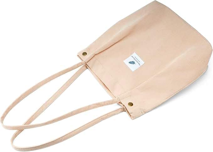 Image of Lyrovo Women Corduroy Shoulder Tote Bag for Work Beach Travel and Shopping Grocery