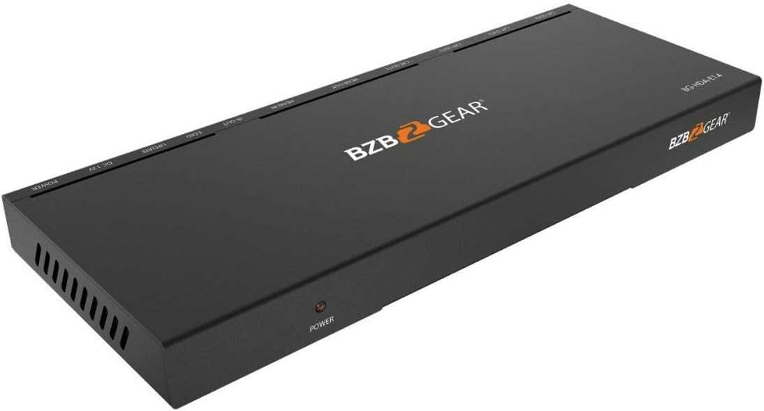 BZBGEAR 1x4 1080P/4K30 HDMI Splitter/Distribution Amplifier up to 230ft Over Category Cable - BG-HDA-E14