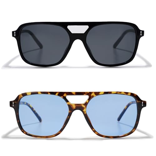 Image of VANLINKER Retro Vintage 70s Square Aviator sunglasses for women men VL9611X