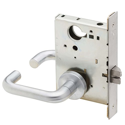 SCHLAGE L9010 03A 626 Series L Grade 1 Mortise Lock, Passage Function, Keyless, 03A Design, Satin Chrome Finish