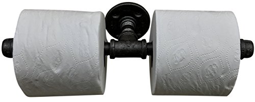 Industrial Pipe Multi Roll Toilet Paper Tissue Holder By Diy Cartel - Black Iron - Commercial / Heavy Duty - Style: Modern, Vintage, Rustic, Steampunk, And Farmhouse Furniture / Decor (2 Roll Holder) #TOP14