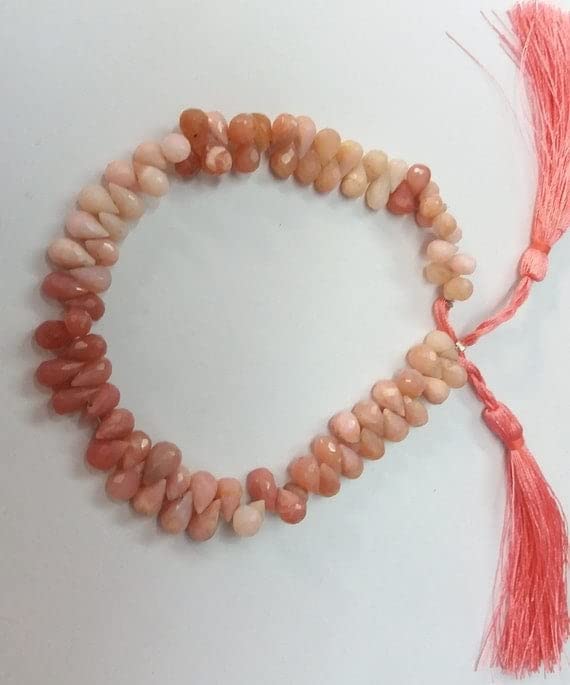 Pink opal shaded drop beads de qualité supérieure en briolette