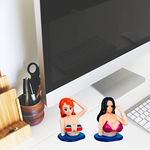 Chest Shaking Car Ornaments, Kawaii Girl Car Dashboard Decorations Accessories Interior For Men Women, Anime Beautiful Bobbleheads Figure Girl Action Model Doll For Car Dash Board Home Desk Decor 2Pcs #TOP6