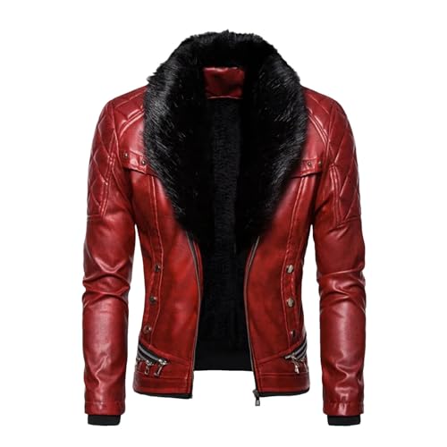 Veste automne homme en cuir et laine style bombardier pour la ville