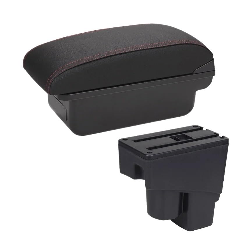 Armsteun Richter Bush Pasuje do podłokietnika samochodowego Honda Jazz 2003-2007 Arm Storage Box Car Accessories(C1 Black red NO USB)