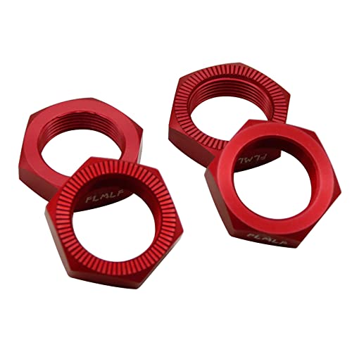 Tuercas de rueda de aluminio FLMLF rojas para evitar pérdidas en coches RC 1/5 3