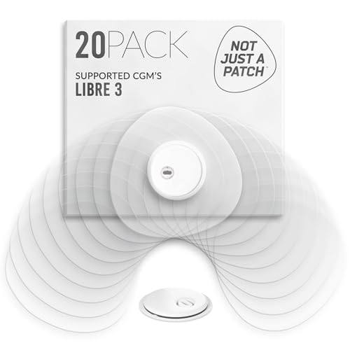 Not Just A Patch Freestyle Libre 3 Plus Sensor Covers (20 Pack) – Breathable, Sweatproof & Secure Hold – Precision-Cut Hole for Ventilation, Adhesion & Gentle Support – 10-14 Day Wear - Transparent