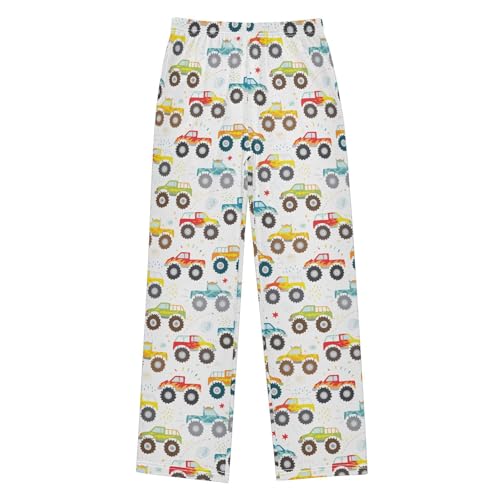 ZZXXB Colorful Trucks Boys Long Pants Soft Trousers Elastic Waist Kids Lounge Bottoms with Pockets S-XL