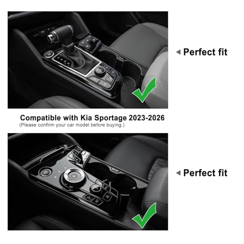ANFOKAS Compatible with Kia Sportage 2026 2025 2024 2023 Accessories NQ5 Car Interior Center Console Organizer Armrest Storage Box Armrest Cover Insert Tray -Black