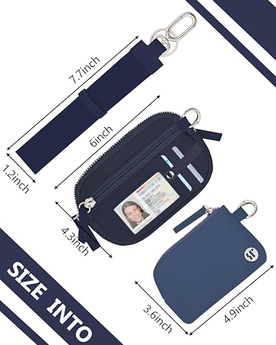 Image of Wallet Wristlet for Women, RFID Wallet Keychain with Dual Pocket | Nylon Wristlet Wallet with Coin Purse, ID Window, Card Holder and Small Wallet Design