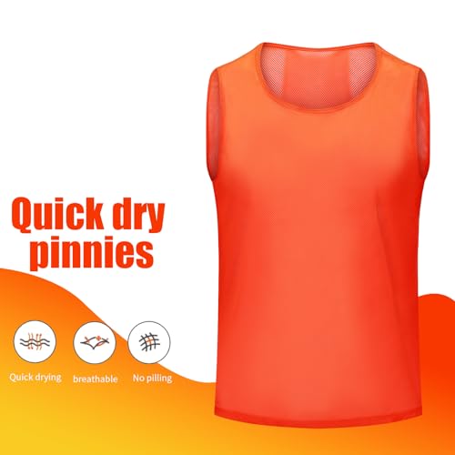 Image of 12 /24 /48Pcs Soccer Pinnies Youth, Scrimmage Team Practice Vests | Mesh Printed and Unprinted Numbers Team Pennies for Basketball Soccer Football Bibs Adults Kids